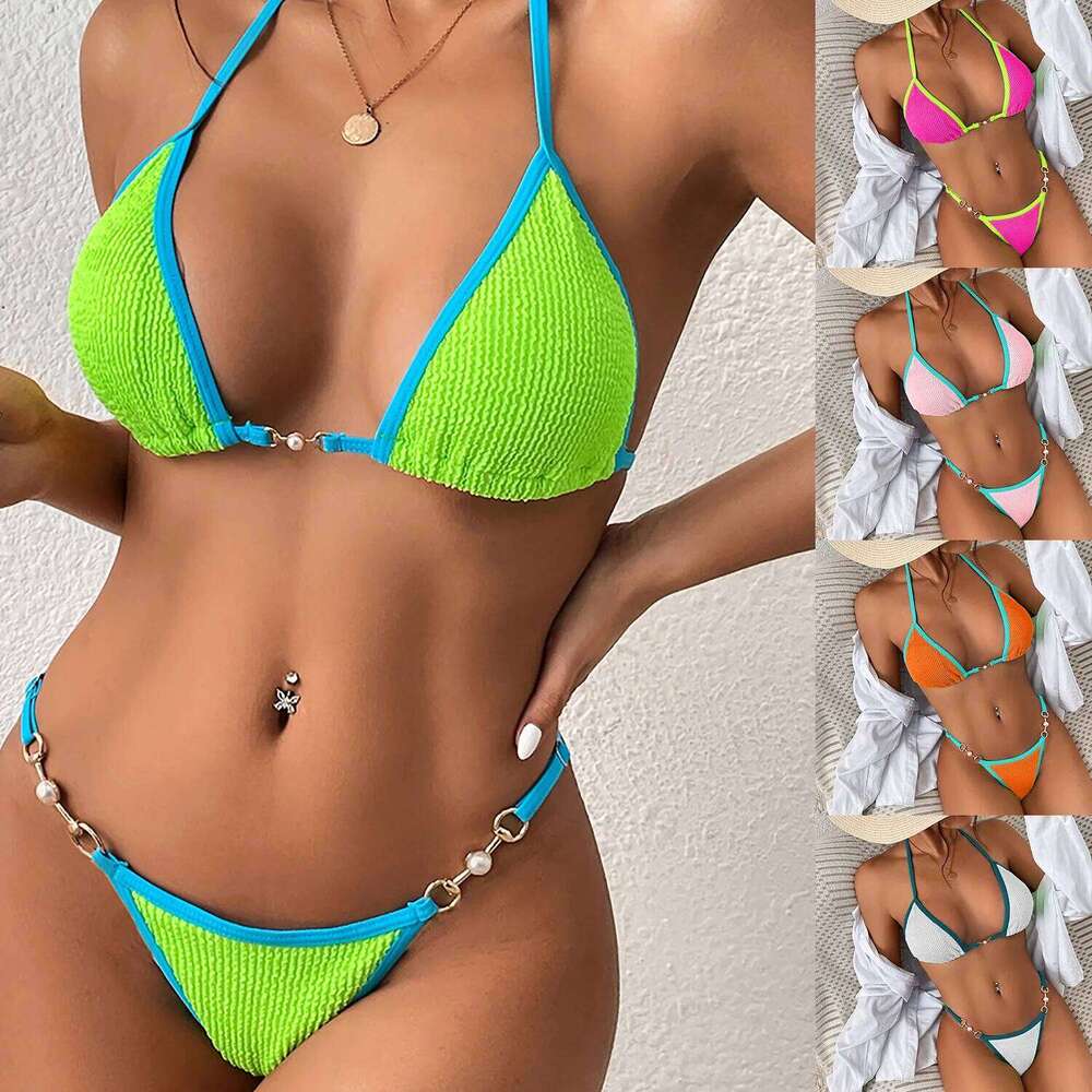 Split Women's Lace Up Tight and Bathing Suit Swimsuit Women Sexy Bikini XJ260206