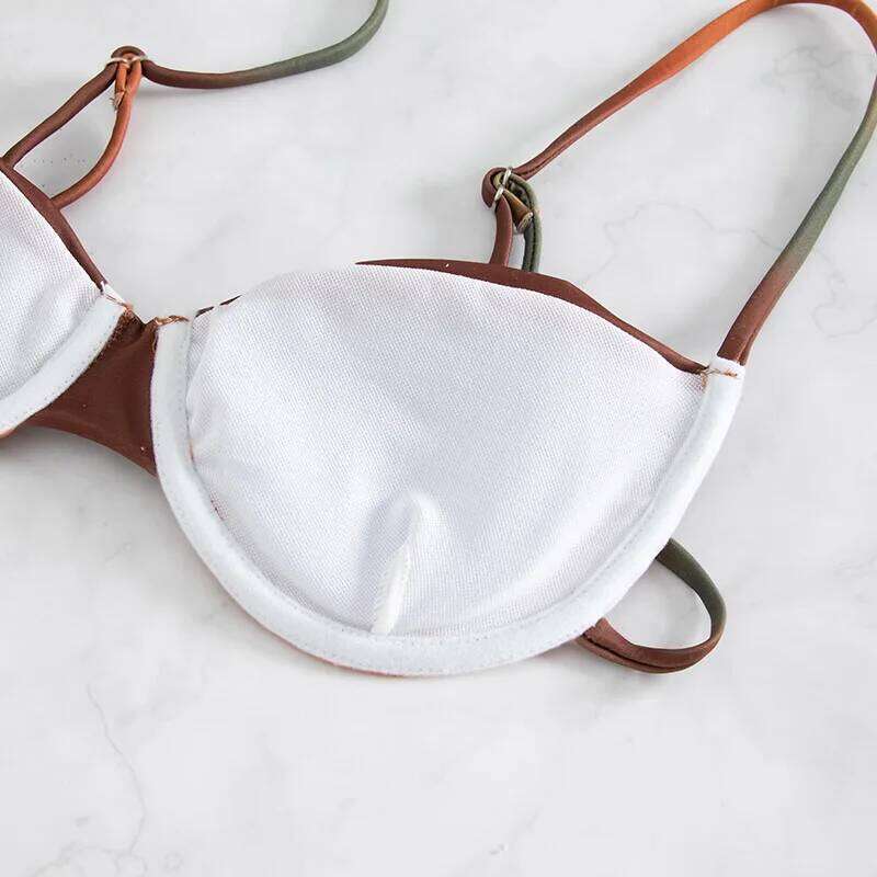 Women's Swimwear 2025 Thong Swimming for Women Swimsuit Gradient Bikini Push Up Beachwear Bathing Suit Brazilian Biquinis XJ260206