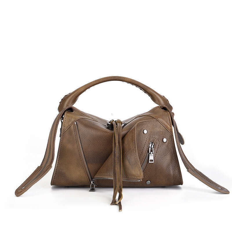 Luxury New Style Personalized Top Layer Cowhide Vintage Turn Down Collar Genuine Leather Tassel Small Square Single Crossbody Large Capacity Women S B