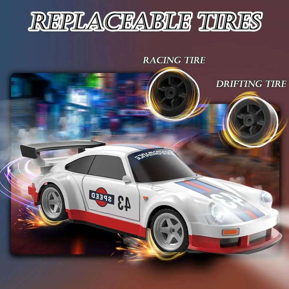 1/43 Mini Remote Control 2.4GHz 4WD Full Proportional High Speed Fast Drift Cars Racing Tires Hobby RC Car Toy Model Gift C260306