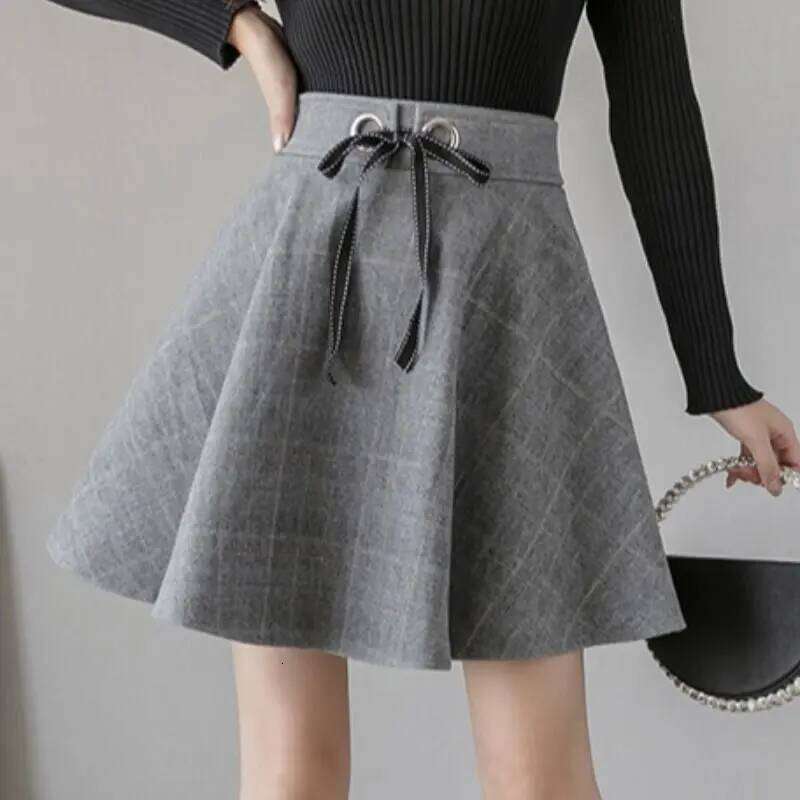 Waist Plaid Vintage Short Skirt Women Autumn Now Korean All-match Harajuku Fashion Elastic High Street Office Lady Skirts XJ260309