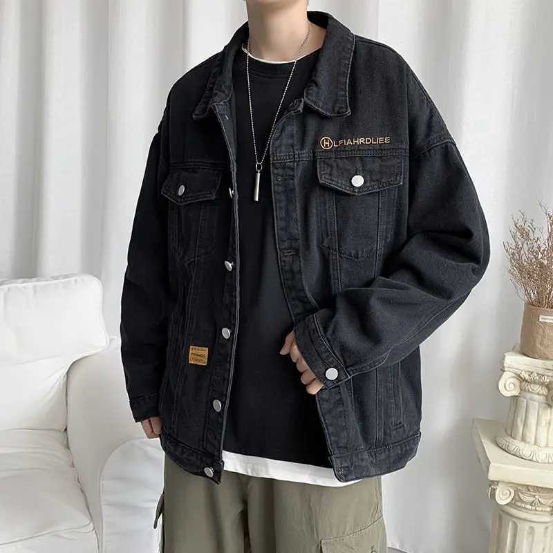 Denim Handsomet Autumn Mens Trendy Ins Versatile Loose Jacket Top M260309
