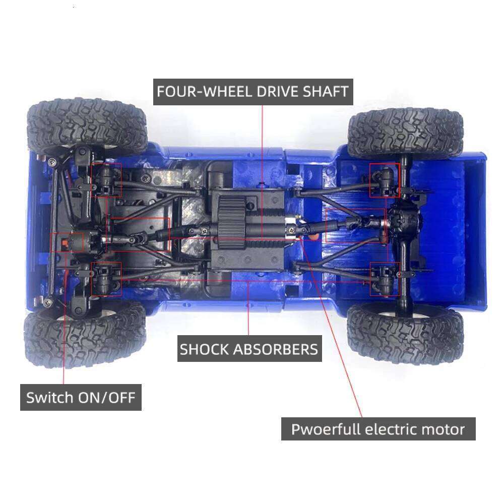 WPL C24-1 Full Scale RC Car 1:16 2.4G 4WD Rock Crawler Electric Buggy Climbing Truck LED Light On-road 1/16 For Kids Gifts Toys C260306