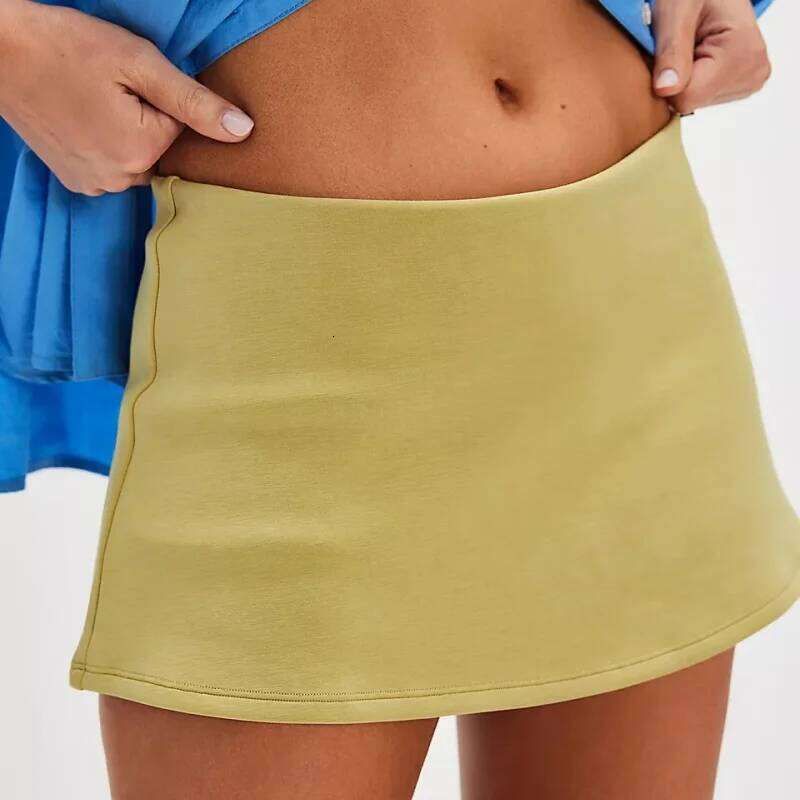 Women's Mini Skorts Casual Stylish Simple Solid Low Rise Short Skirt for All Seasons XJ260309