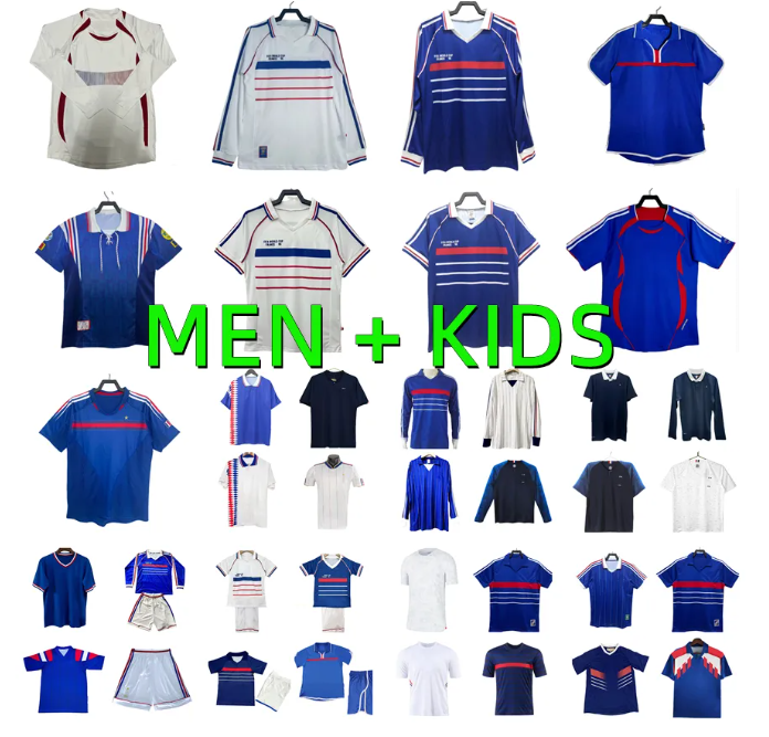 FRANCE retro soccer jerseys 1982 1983 1984 1992 1996 1998 2000 2004 2006 2010 French ZIDANE HENRY MAILLOT DE FOOT CHENRY TREZEGUET REZEGUET DESAILLY Football Shirt