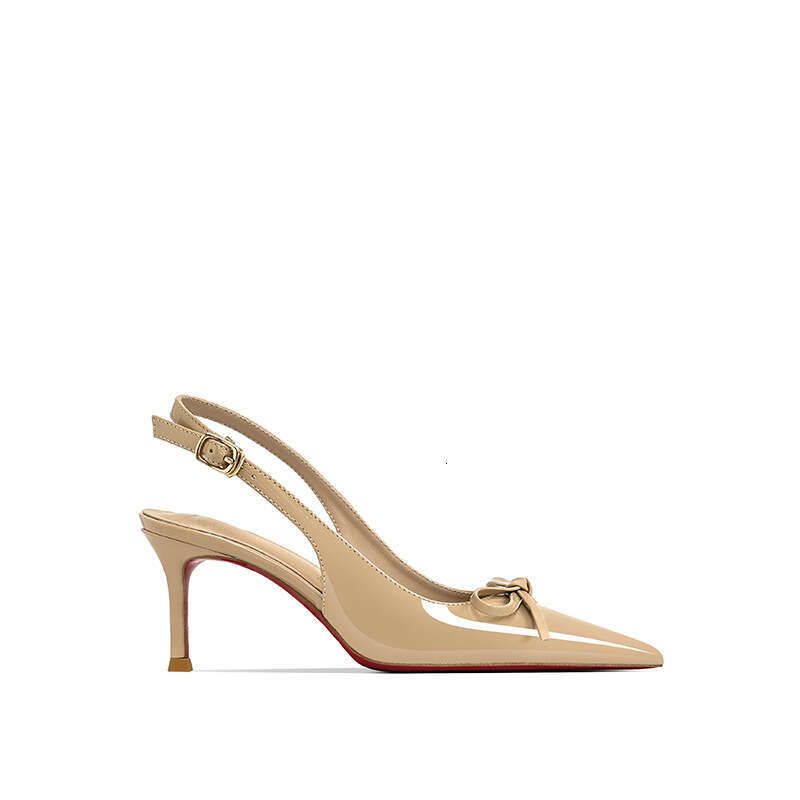 Women In Bowknot Leather Shoes New Pointed Stiletto High Heels Closed Toe Backless Sandals
