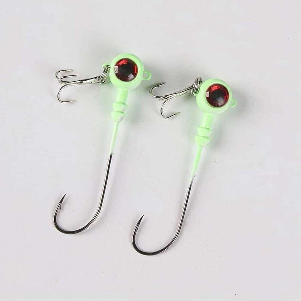 9KM 5Pcs Fishing Eye Jig Heads Hook with Treble Hooks High Carbon Steel for Saltwater Freshwater S260305
