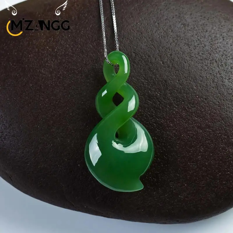 Natural Handcarved Green Jade Pendant Lucky Wealth Fashion Ladies Necklace Men Personalized White Amulet Holiday Gift 260309