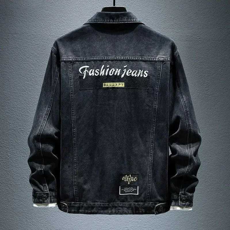 Spring and Autumn New Fashion Trend American Retro Motorcycle Denim Jacket Mens Loose Sports Large Size High-Grade Jacket M-4XL M260309