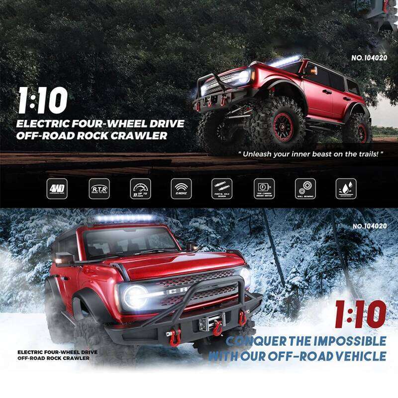 WLtoys 104020 1/10 Professional RC Off Road 4x4 2.4G 4WD Remote Control Cars 45 Minutes Working Time Climbing Car Adult Toy C260306