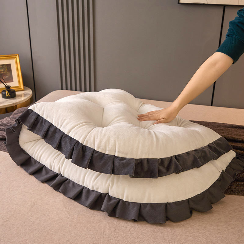Premium bedside cushion bedroom double bed pillow milky white tatami soft bag backrest anti-collision cushion straps