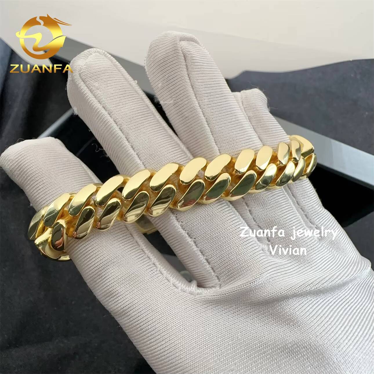 Moissanite Cuban 12mm 925 Sterling Silver Iced Out VVS Moissanite Clasp Hip Hop Jewelry Plain Cuban Bracelet