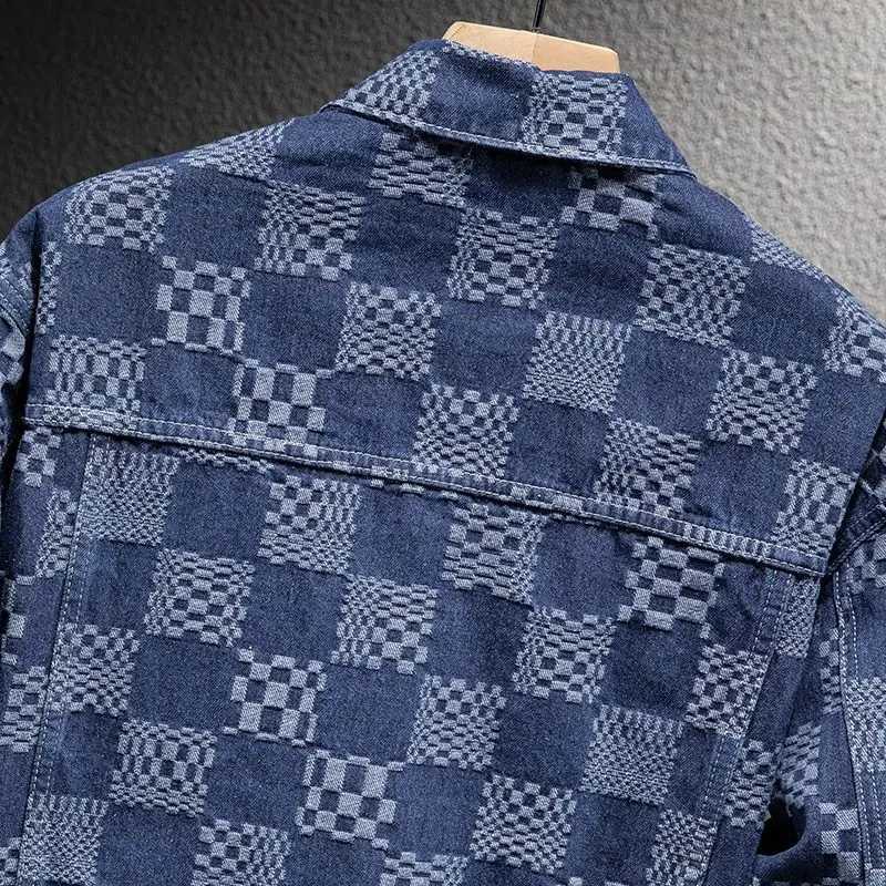 2024 New Arrival Mens Clothing Daily Single Breasted Thick Jackets for Men Casual Autumn Winter Plaid Jacquard Mens Jackets M260309