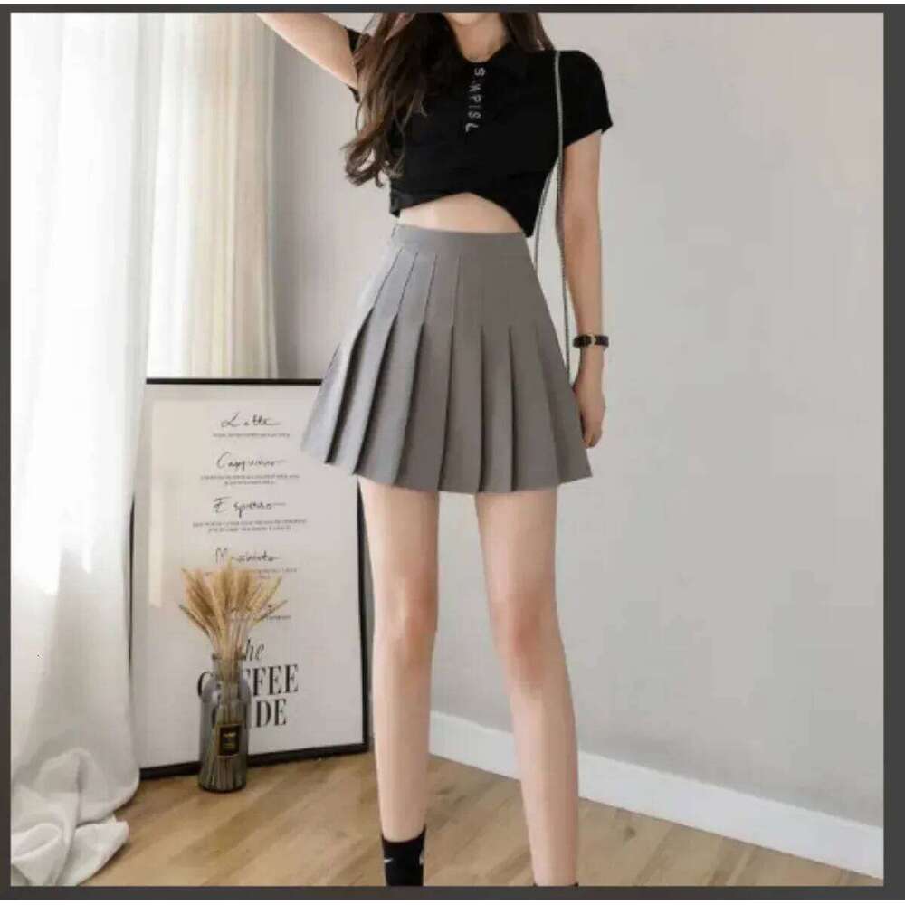 Solid Color Pleated for Women 2025 Summer New High Waist Slimming Spicy Girl College Style JK Short A-line Skirt XJ260309