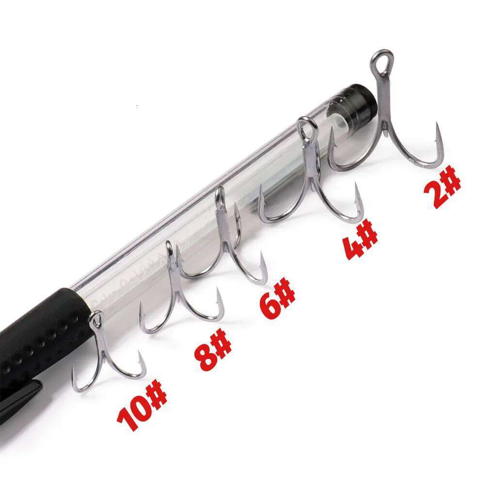 GOBAIT 20PCS Treble Hooks 2#-10# Fishhook Barbed Sharp High Carbon Steel Angle Nickel Antirust Tool Pesca Tackle Fishing Hook S260305 274