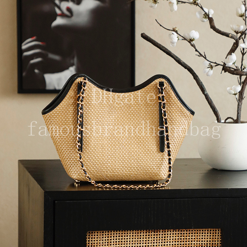 Master quality 26C Small Shopping Bag Braided Raffia Shoulder Bag Designer Beach Bag Women Hobo Bag With Box 26CAS6015A