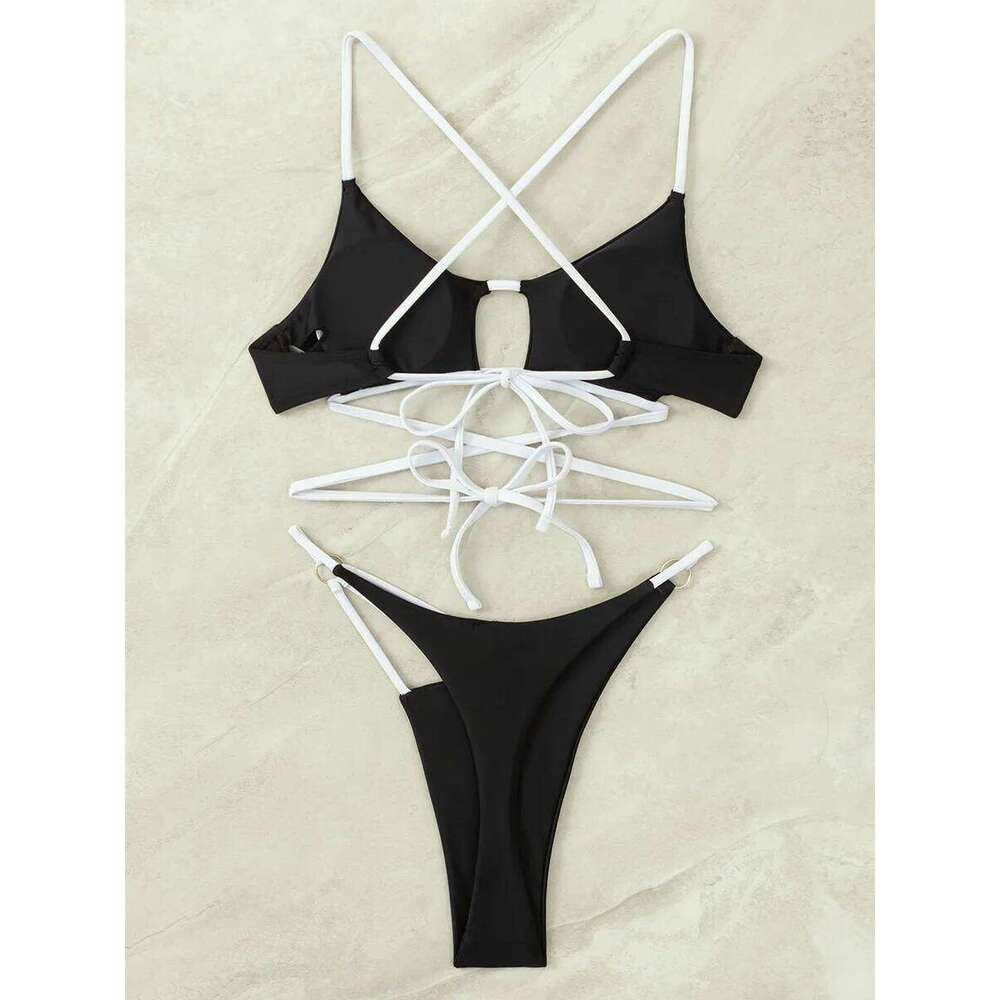 Asymmetric Mini Micro Thong Women Swimwear Female Swimsuit Two-pieces Bikini set Hollow Out Bathing Suit Swim Beach wear XJ260206