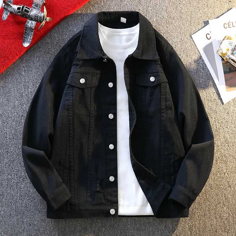 Casual Mens Cotton Denim Jackets 2026 Spring Autumn Loose Jeans Youth Hip Hop Streetwear Solid Denim Coats Cowboy Tops Clothing M260309