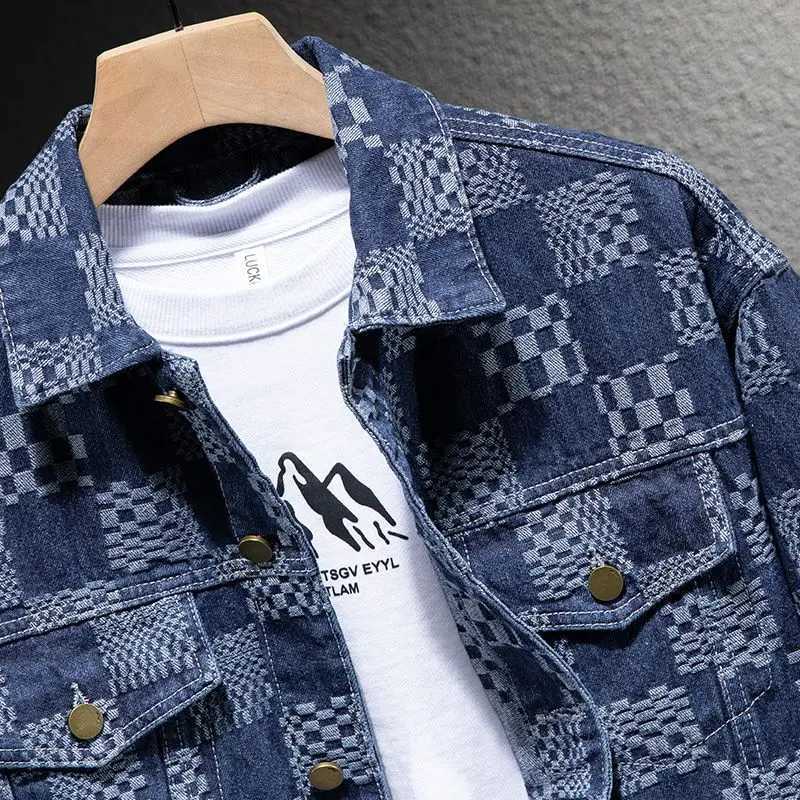 2024 New Arrival Mens Clothing Daily Single Breasted Thick Jackets for Men Casual Autumn Winter Plaid Jacquard Mens Jackets M260309