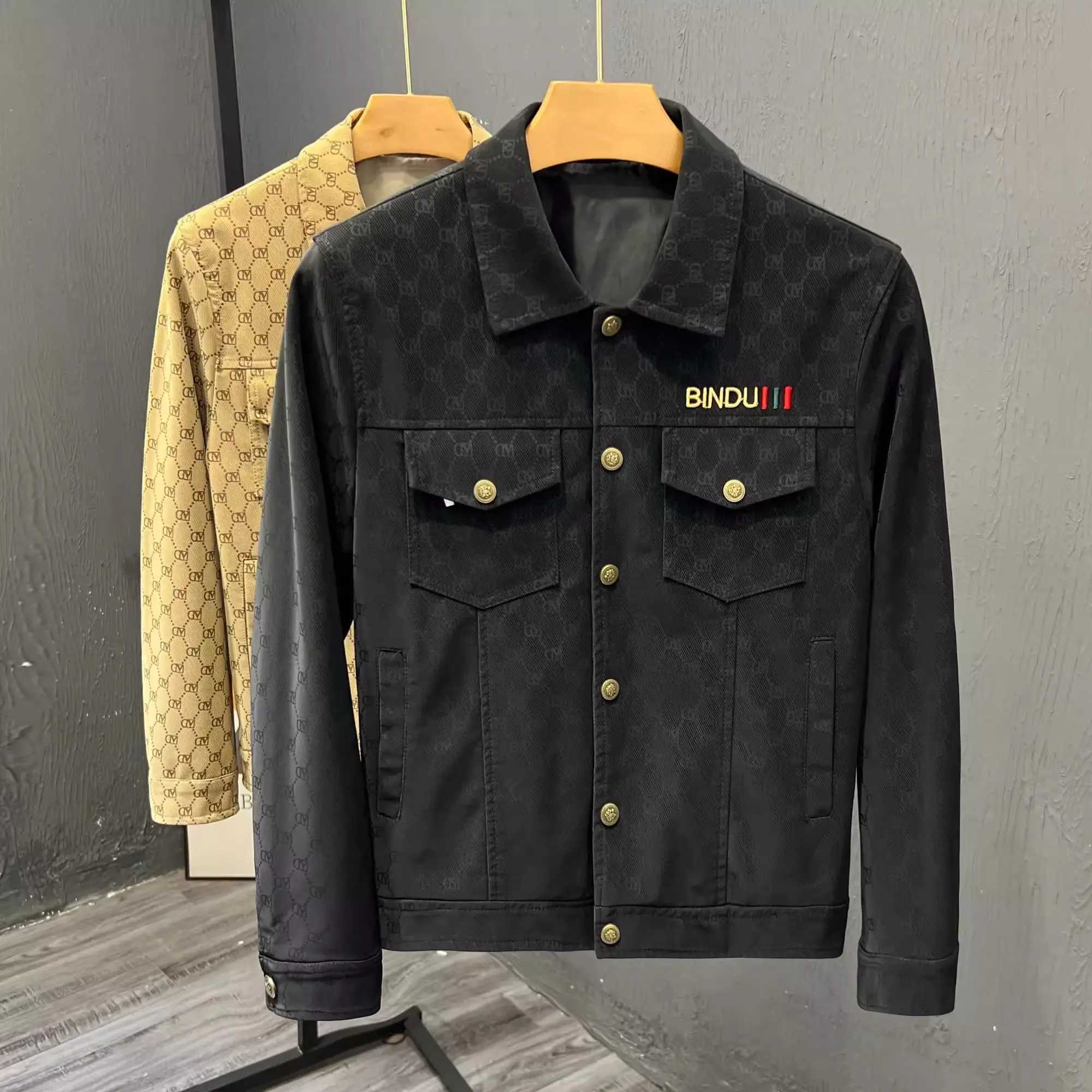 New mens lapel jacket spring and autumn versatile trendy brand casual long-sleeved jacket fashion ruffian handsome clothes M260309