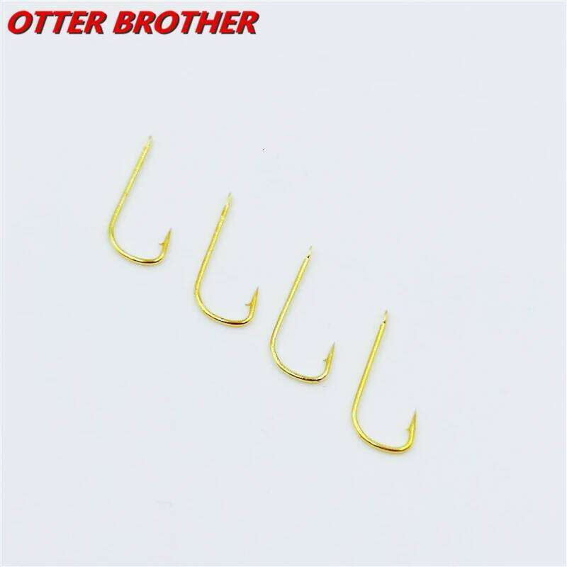 100pcs/lot Barbed Carp Hooks 1#-8# Series High Carbon Steel Gold Red Fishhook Holder Fishing Bait In Fly Worm Set Pesca S260305