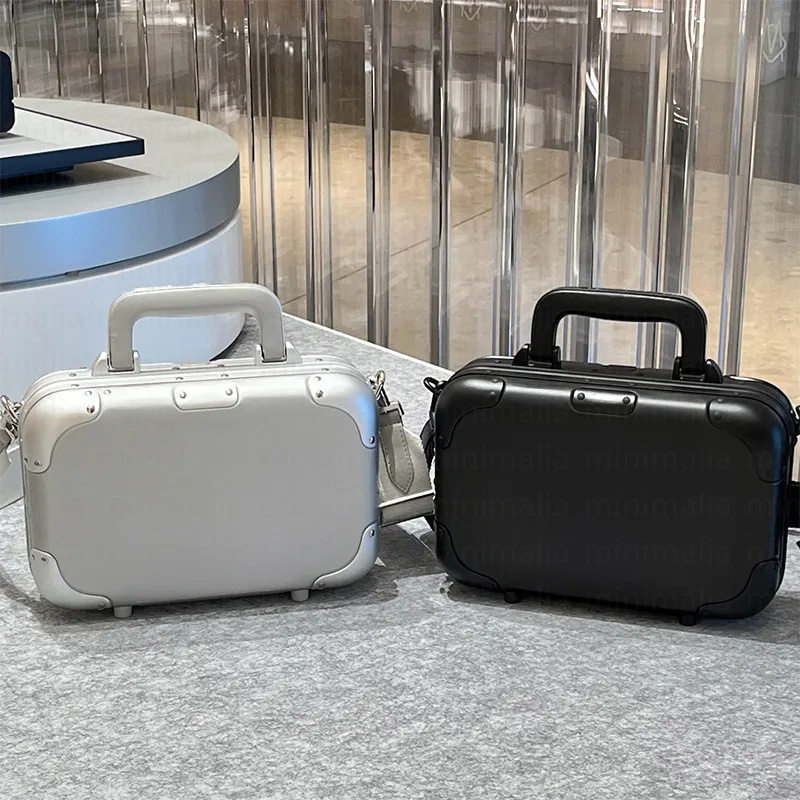 Aluminum Mini Makeup Case Luxury Designer Crossbody Bag Fashion Women Shoulder Handbags Metallic Hardside Cosmetic Box Travel Clutch Purse - view 5