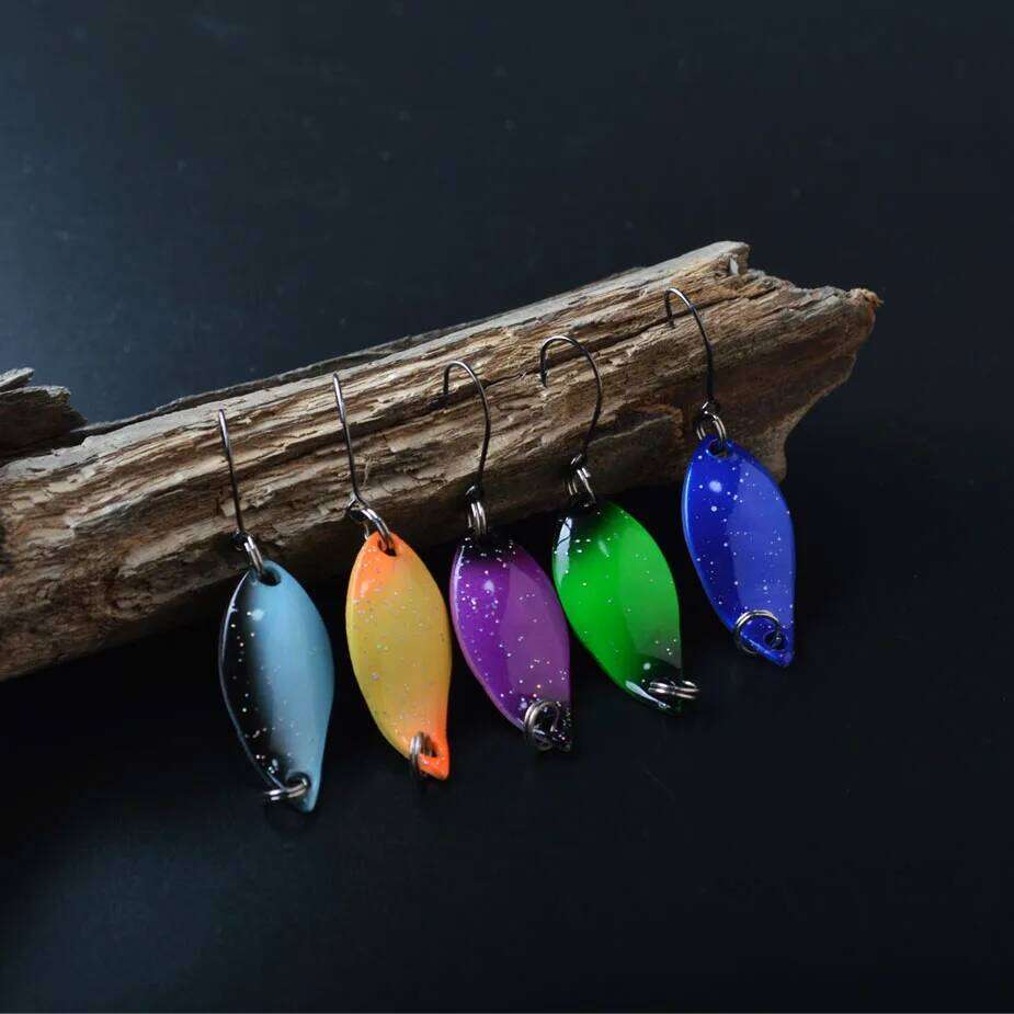 TOMA Spoons Metal Trout Lures 5pcs 2.2g 2.5g 3g 4.5g 5g Small Hard Bait Sequins Spinner Fishing Spoon with Single Hook S260305
