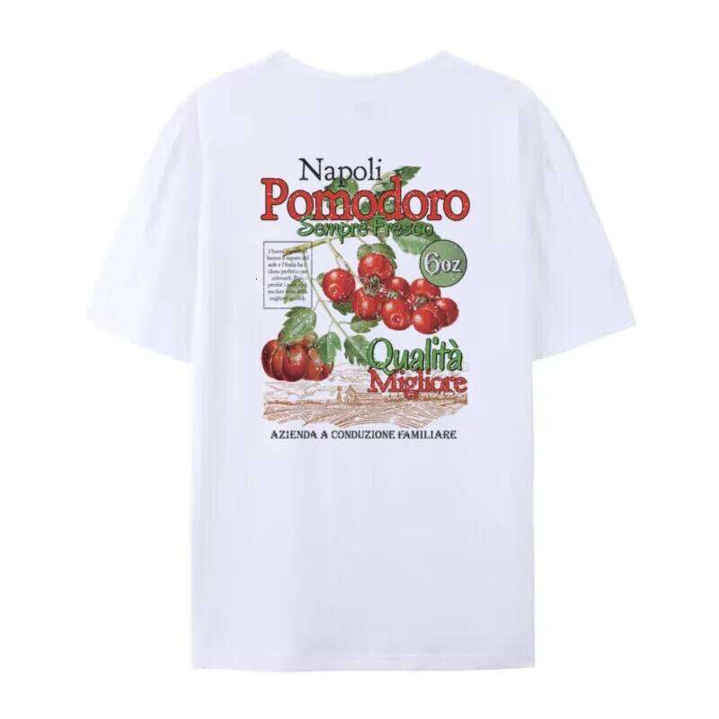 Napoli Tomato Women Vintage T-Shirt Loose Cute Botanical Fruit Shirt Retro Aesthetic Streetwear Graphic Tees Cottagecore Clothes XJ260306
