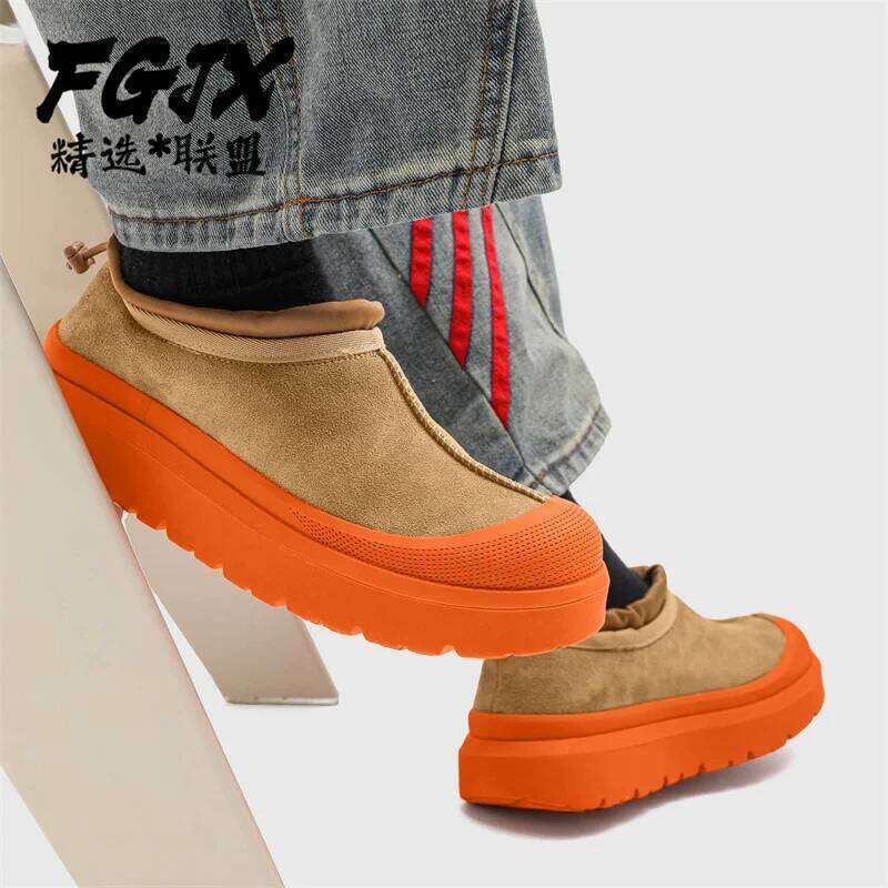 Snow Boots for Men Women Couples Thick-soled Heightening Leather Low-top Winter Cotton Shoes Are Cold-proof and Warm - view 7