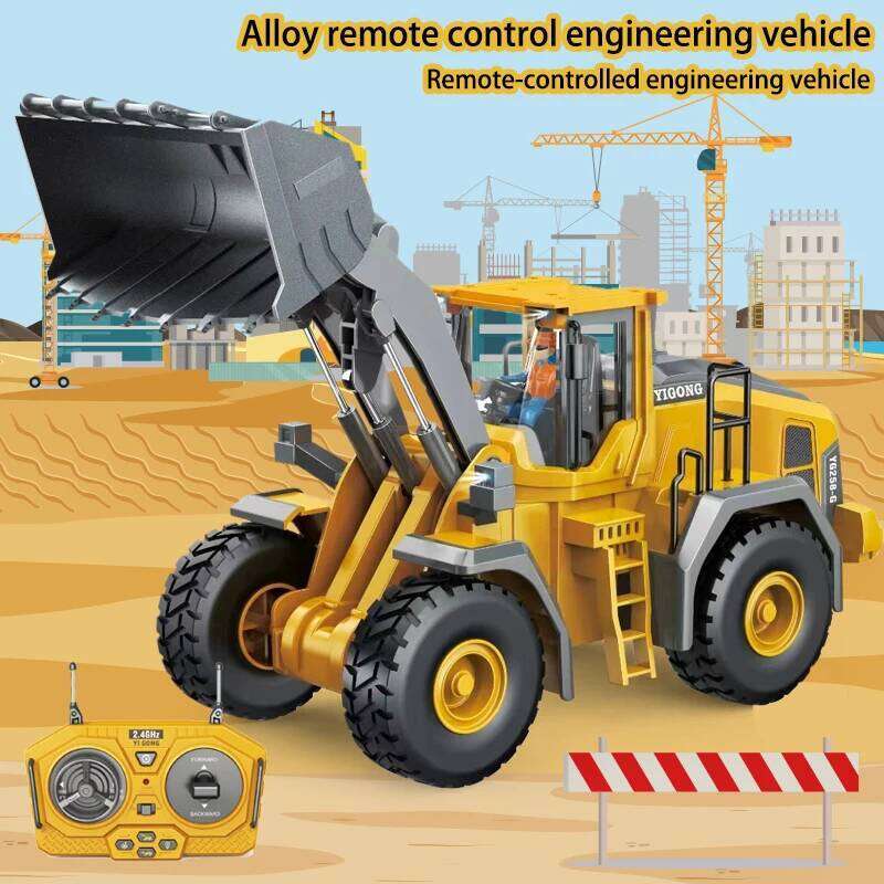 Children'S Alloy 9-Channel Track Excavator Bulldozer Engineering Remote Control Vehicle Toy C260306