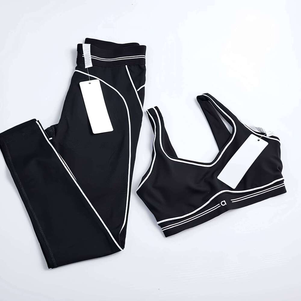 New Women S Sports Sleeveless Tank Top High Waist Hip Lifting And Abdominal Compression Fitness Pants Set MAKOUFEI