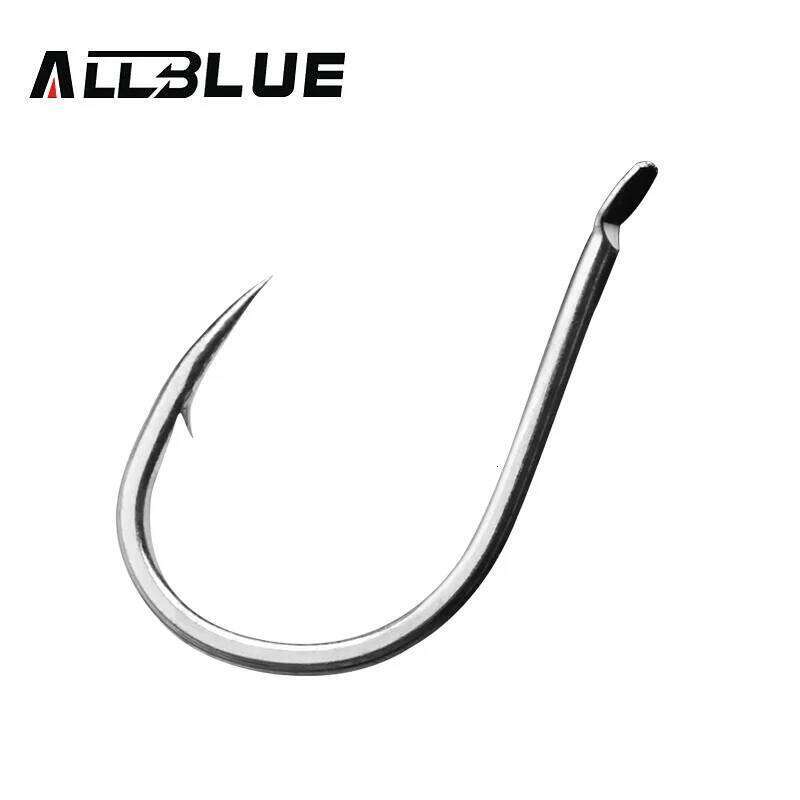 ALLBLUE Metal Jig Hook Jigging Spoon Saltwater High Carbon Steel Small Soft Worm Fishhook 9#-17# S260305