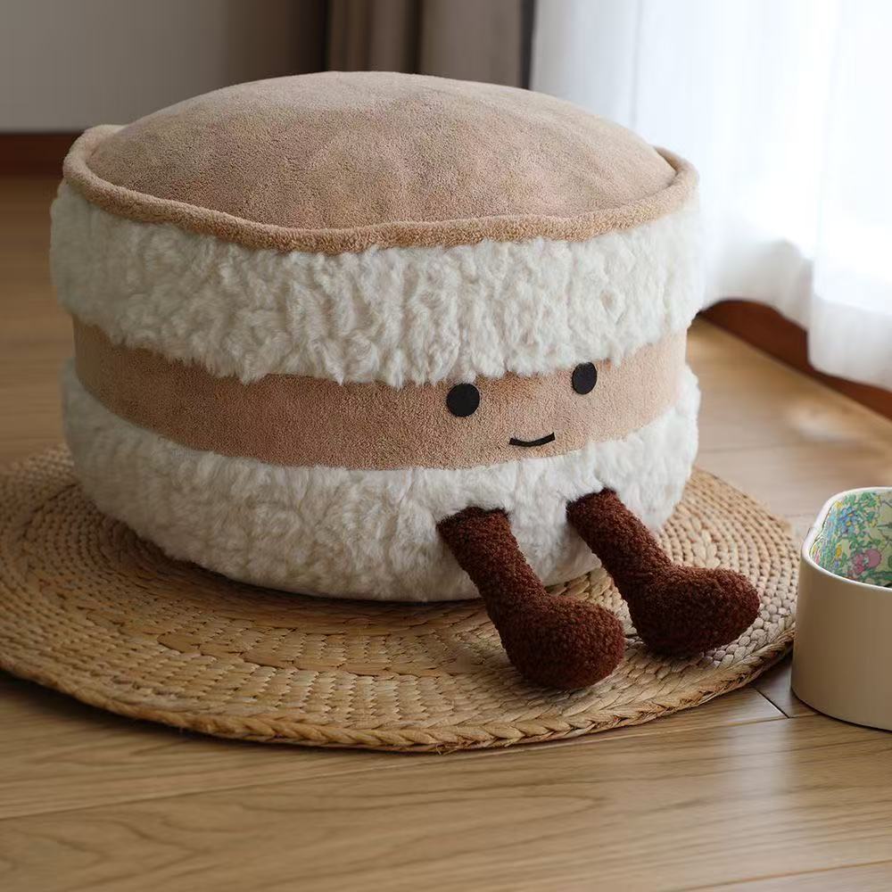 Cute Bread Seat Cushion, Removable Washable Tatami Stool for Living Room