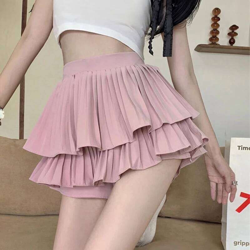 Tiered Ruffled Mini High Waist Layered Flowy Chiffon Short Skirt Summer Spring Women Soft-Girl Fairycore Outfit XJ260309