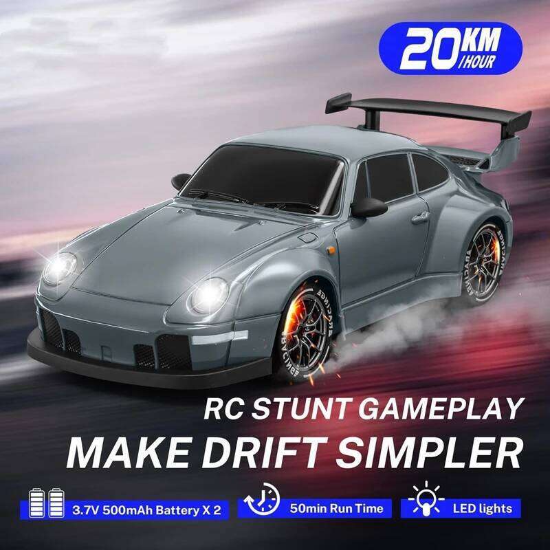 4WD RC Drift Car With LED Light 2.4G Radio 20KM/h High Speed Remote Control Racing Cars Vehicle Model Toy Gift for Boy Girl Kid C260306
