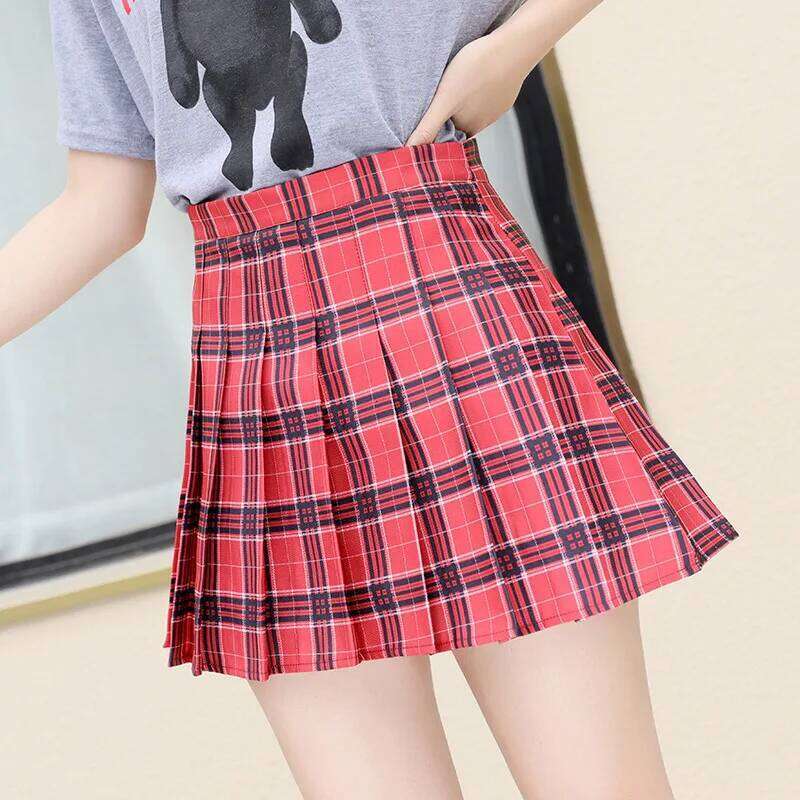 Women's Plaid Tennis Short Pleated, Zipper, High Waist Lining, Mini Skirt, Sexy, New, Summer Fashion, Y2k, 2023 XJ260309