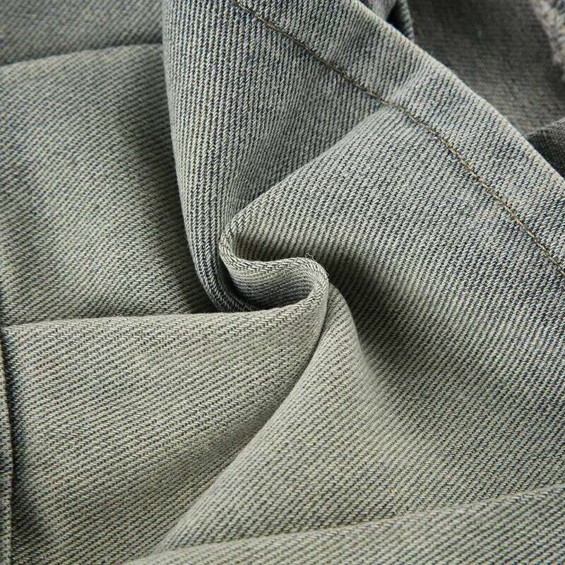 Vintage Low Waist Mini Denim 2025 Summer Fashion Square Buckle Big Belt Pleated Skirt XJ260309