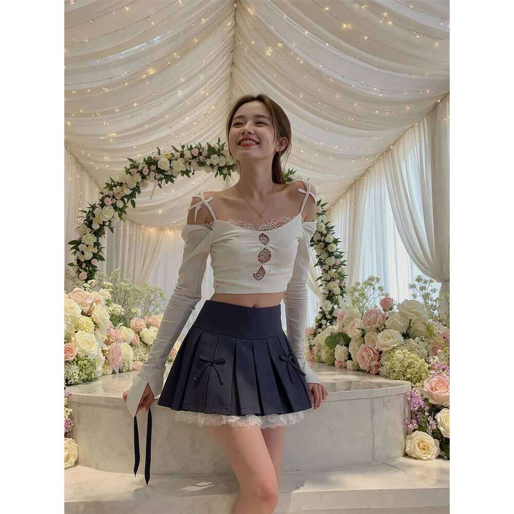 Patchwork Mini Lace Skirts Woman Formal Women Clothes Fall Fashion Bar Rock Adult Fitted Zipper Tight Hip Curve-Hugging Clubwear XJ260309