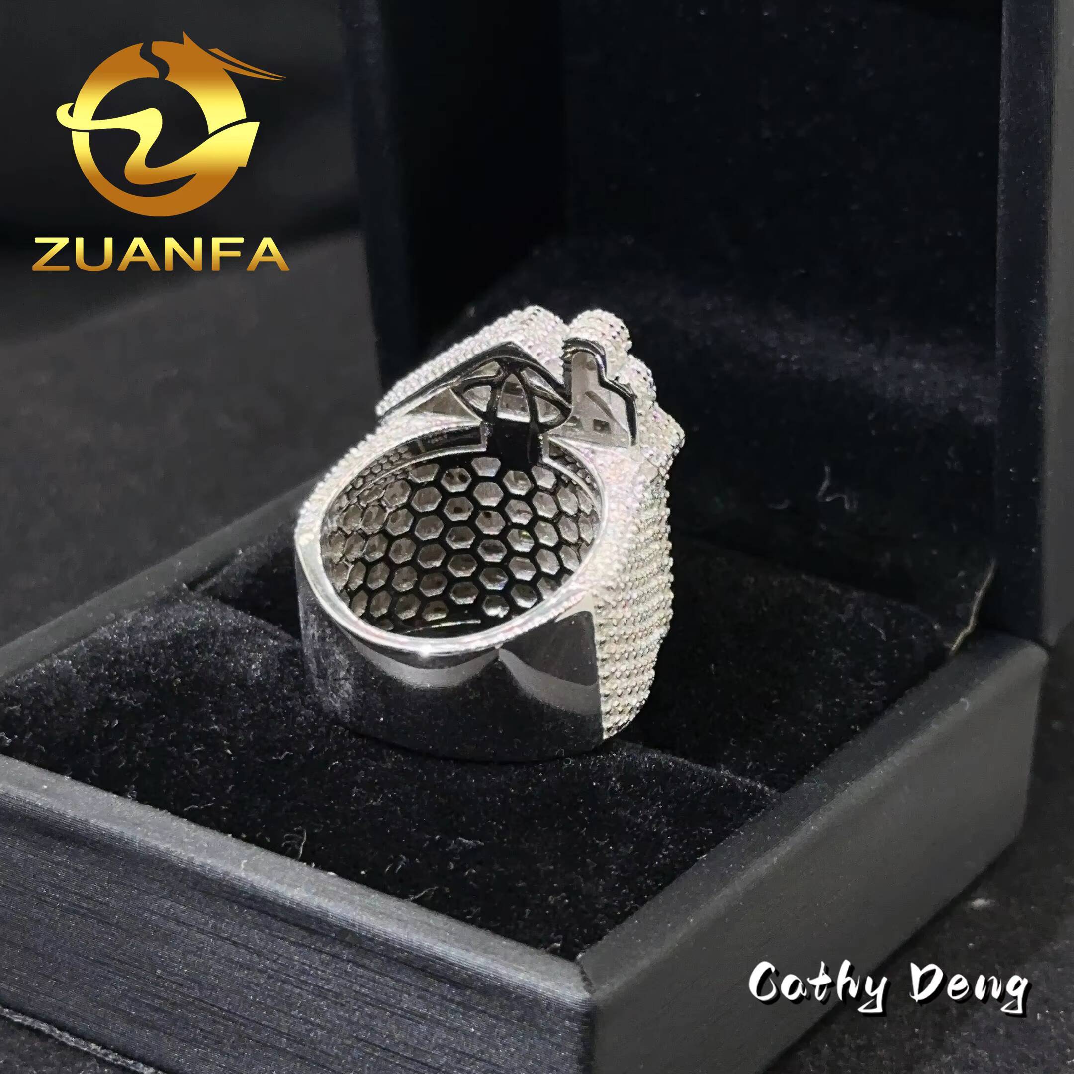 Fashion Men Jewelry House Ring Iced Out Hip Hop Ring 925 Silver Moissanite Diamond Ring