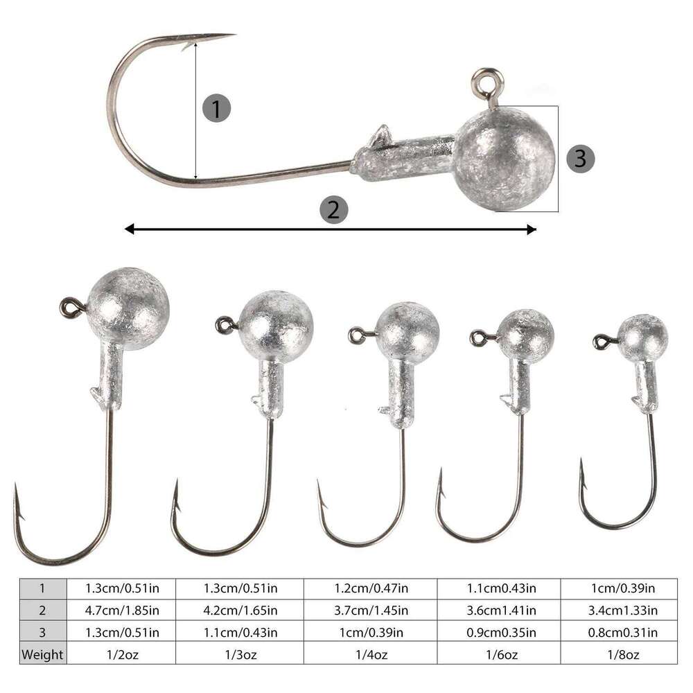 Sougayilang 3.5g 5g 7g 10g 15g Crank Head Lure Hard Bait Soft Worm Fishhook Jig Hook For Fishing S260305