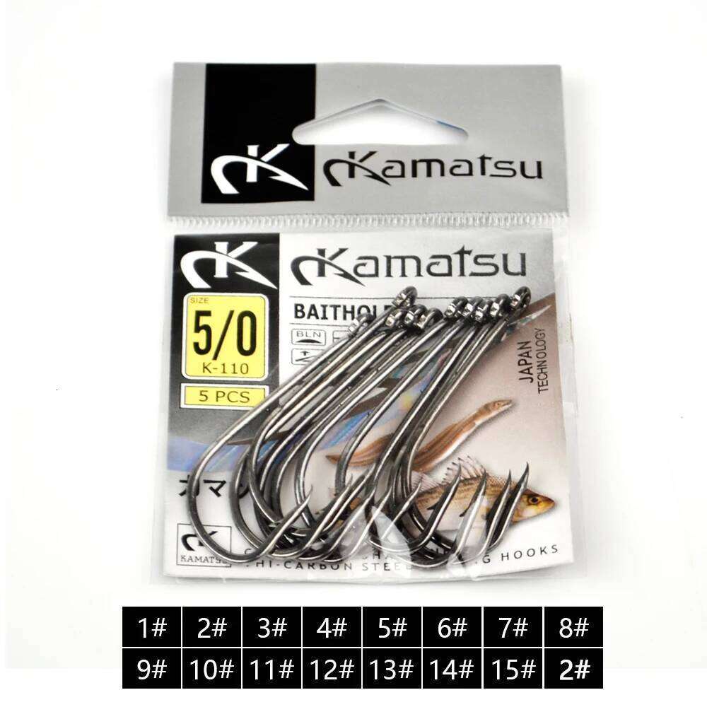 NGB 5-10PCS High Carbon Steel Fishing Hook With Ring Barbed BaitHolder Hooks 1-10# 5/0-1/0# Single Lure Fishhook S260305