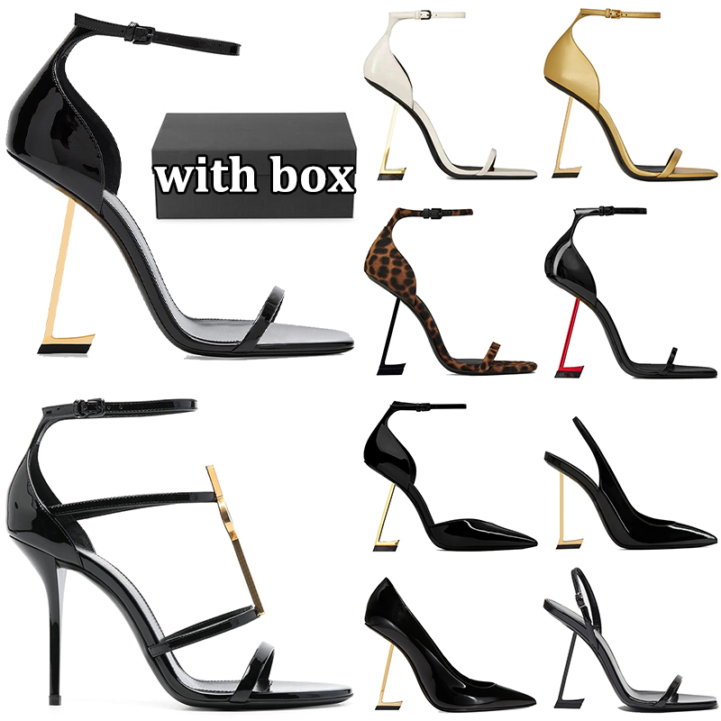 Free shipping with box designer heels women stylish dress shoes luxury high heel suede patent leather sandals open pointed toe party wedding office black gold pumps