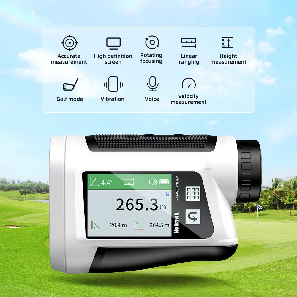 1000M Golf Laser Rangefinder with Multi Functional 10 Modes Voice-Announced Side Screen Golf Mode for Golfing or Hunting