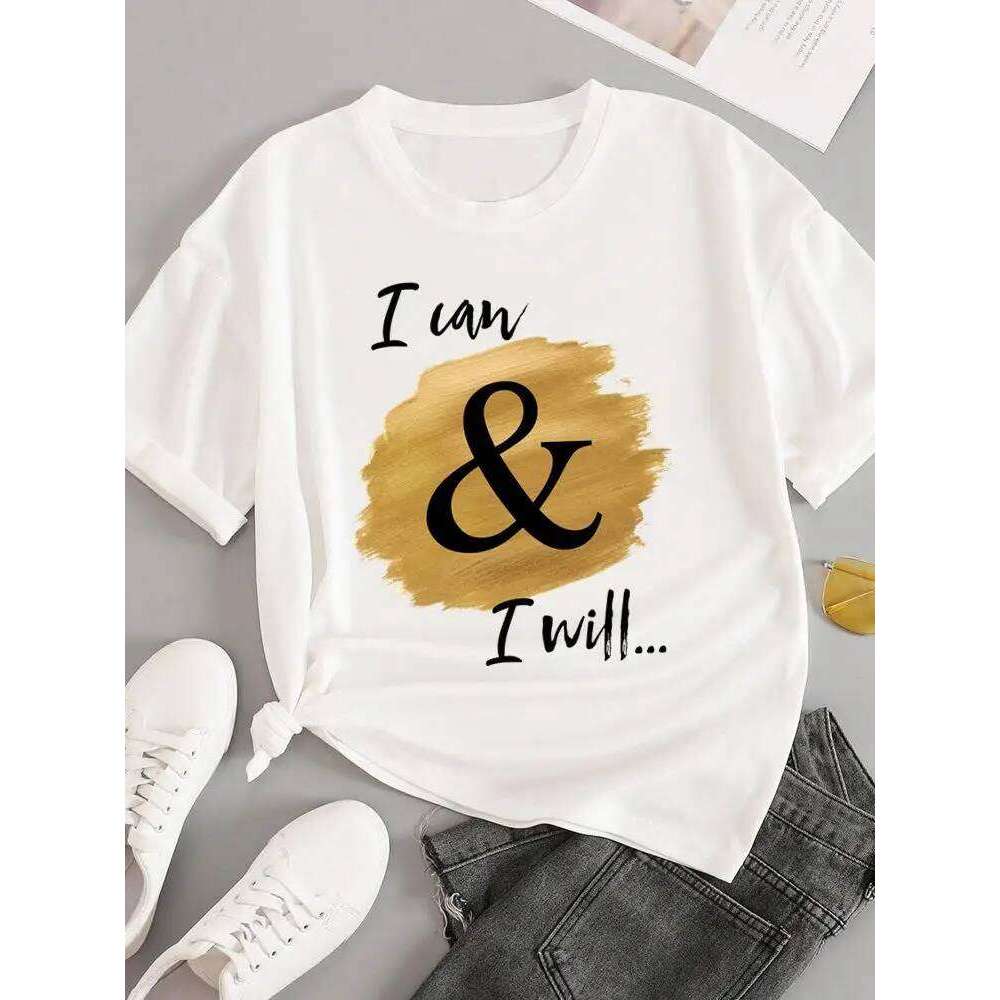 Graphic T Clothing Sweet Trend 90s Clothes Print Tee Womens Casual Ladies Fashion Woman White Short Sleeve O-neck T-shirts XJ260306