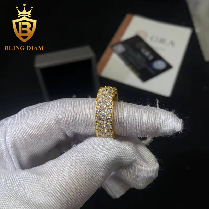 925 Sterling Silver Moissanite Ring Full Diamond Ring Iced Out Moissanite HipHop Style Jewelry Ring Pass Diamond Test with GRA