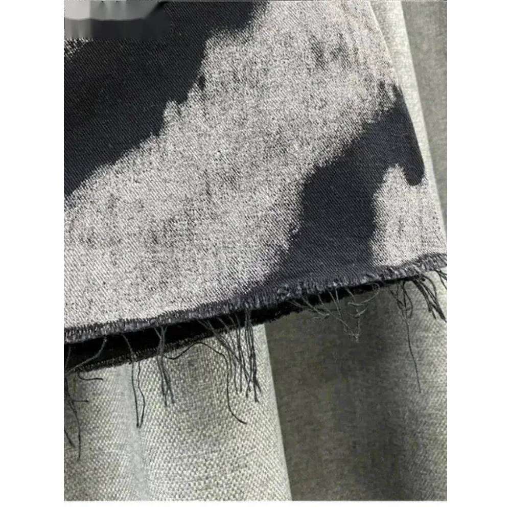 Gray Tie Dye Printing Fashion Denim Mini Women High Waist Button Pocket A-line Jean Skirts Sexy Y2K Streetwear Y207 XJ260309