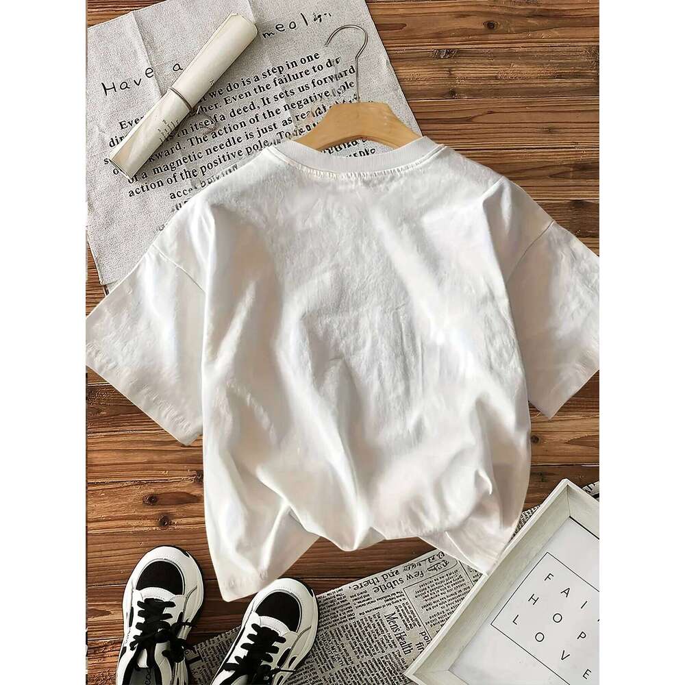 Women's Graphic Print T-Shirt Short Sleeve Crew Neck Casual with Vibrant Fruit Illustrations Lettering Comfort Summer Top XJ260306