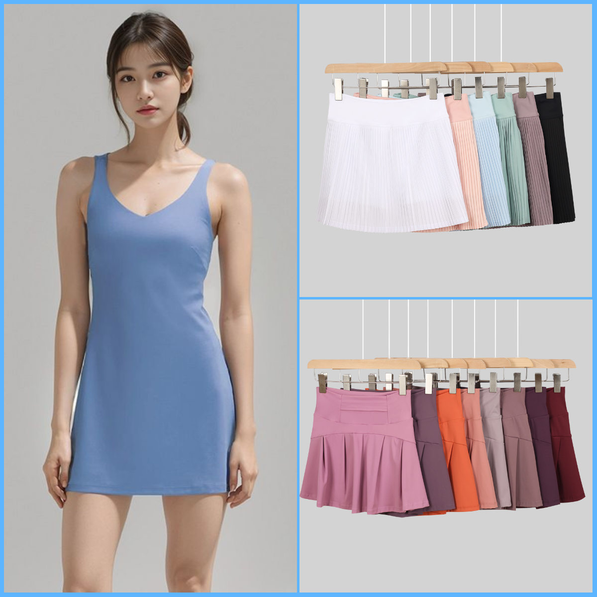 Tennis Skirts Pleated Yoga Skirt Gym Clothes Women Running Fitness Golf Pants Shorts Sports Back Waist Pocket Zipper Breathable High Waist Pleated Workout dress