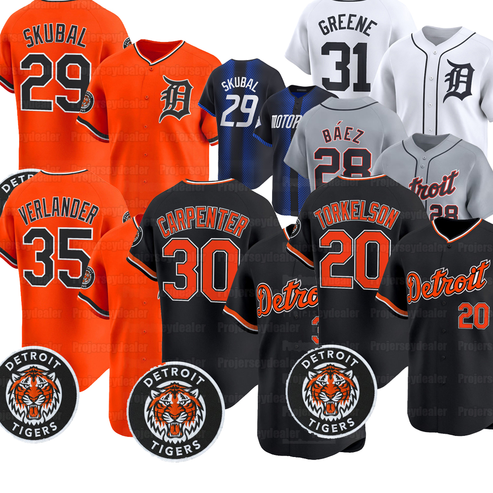 29 Tarik Skubal 2026 Tigers Jersey Justin Verlander Javier Baez Kevin McGONIGLE Riley Greene Carpenter Torres Torkelson Flaherty Vierling McKinstry Detroits