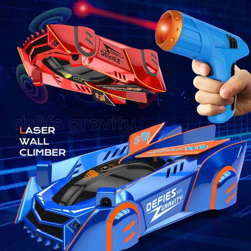 RC Car Stunt Infrared Laser Tracking Wall Ceiling Climbing Vehicle Toys For Children Remote Control Cars Follow Light Gifts boys C260306